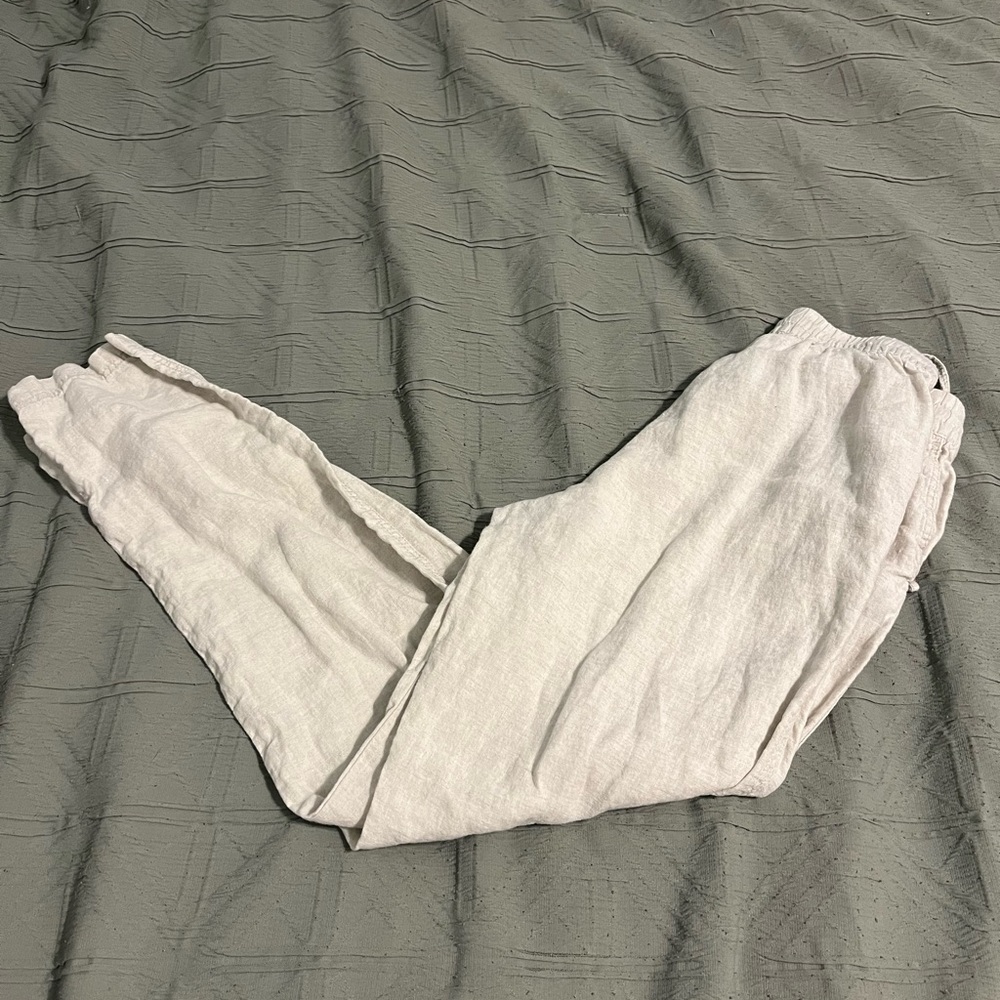 H&M Cream Linen Trousers